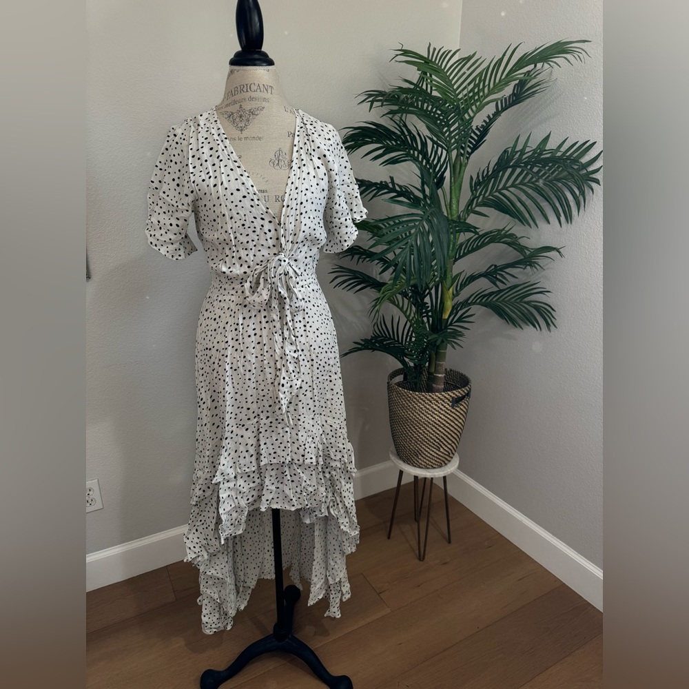 Kivari Black and White Polka Dot Dress